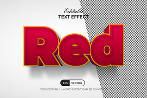 3D Text Effect Red Style