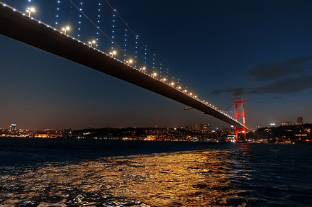 Bosphorus Bridge at night in Istanbu