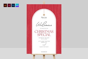 Christmas Welcome Sign Template, a Poster Template by BrandPacks