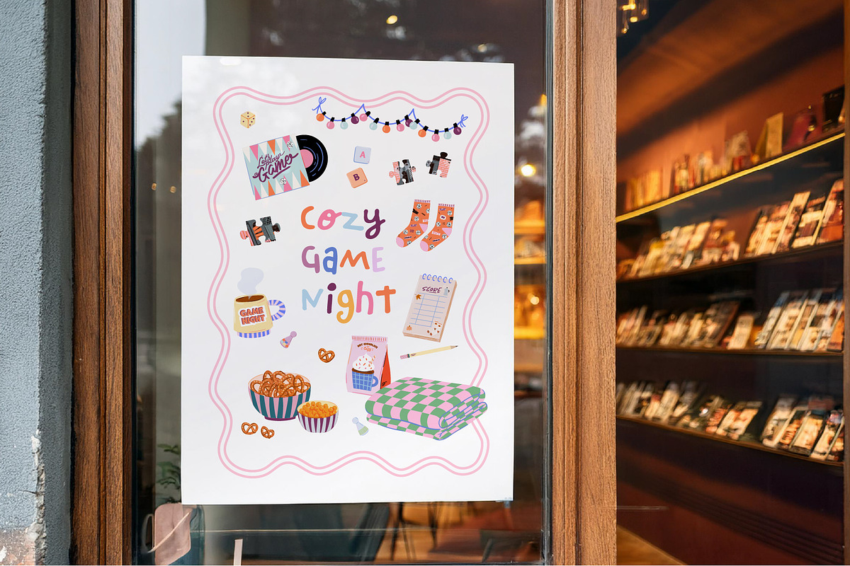 Cozy Game Night Party Clipart Bundle, an Object Graphic by Ruslana Lubenets (Photo 2 of 17)
