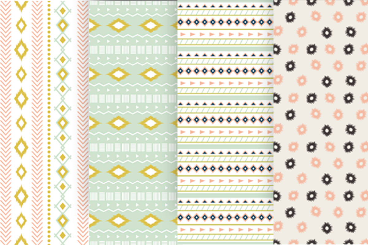 8 Seamless Tribal Patterns Design preview 2