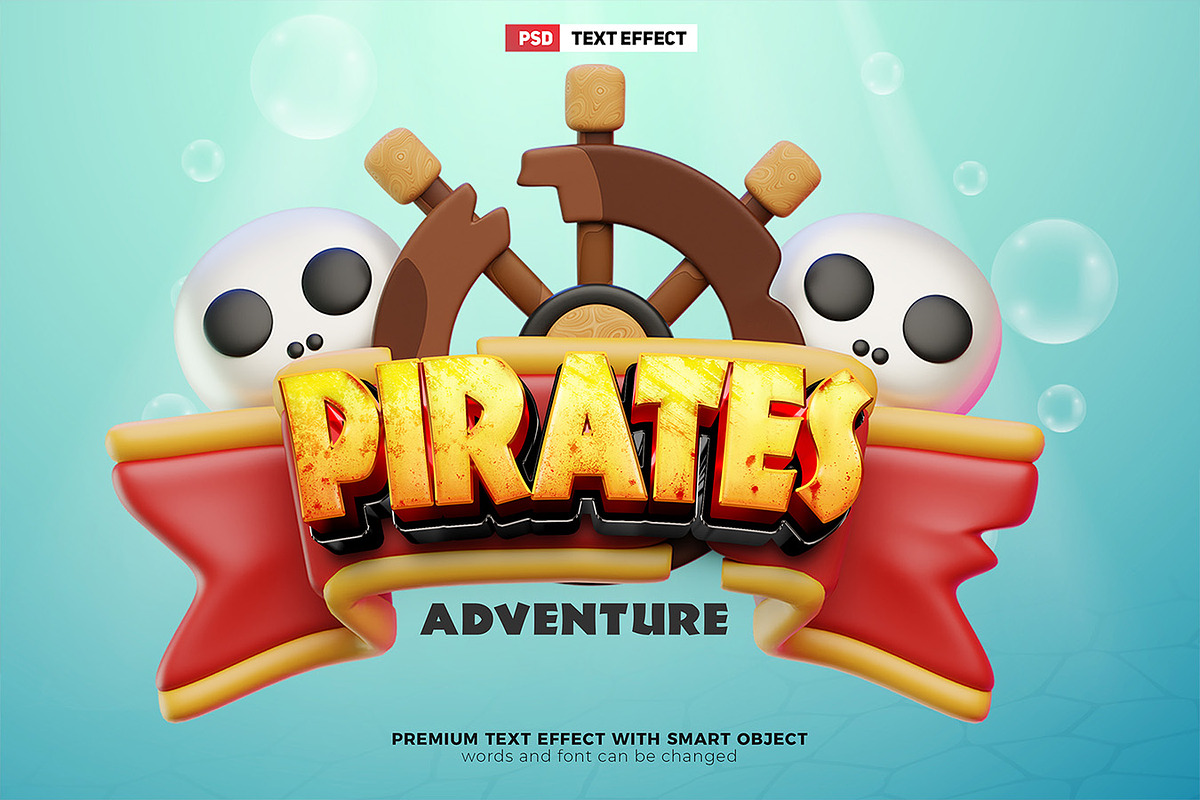 Pirates Cartoon 3D Text Effect, a Layer Style Add-On by Agung Kreatif