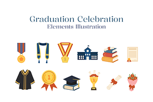 Graduation Celebration Elements SET, an Education Illustration by Artnivora.Std