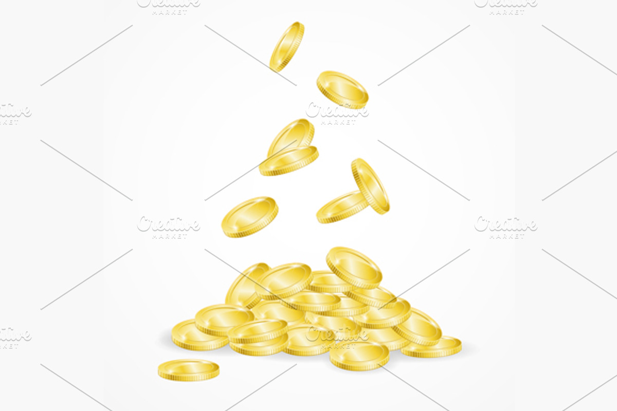 Falling Coins Isolated. Vector, a Finance Illustration by Vector and ...