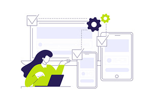 Web app abstract concept vector, a Technology Illustration by Visual Generation