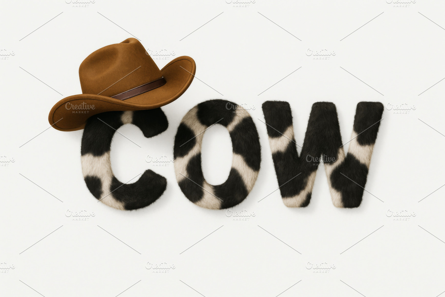 Cowboycore typography with cow patte, a Photo by Dvoevnore photos