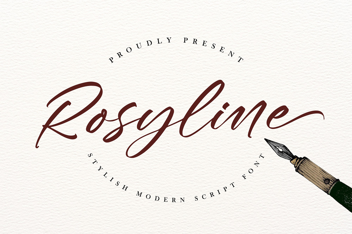 Rosyline - Stylish Script Font, a Script Font by Graha Type (Photo 1 of 8)