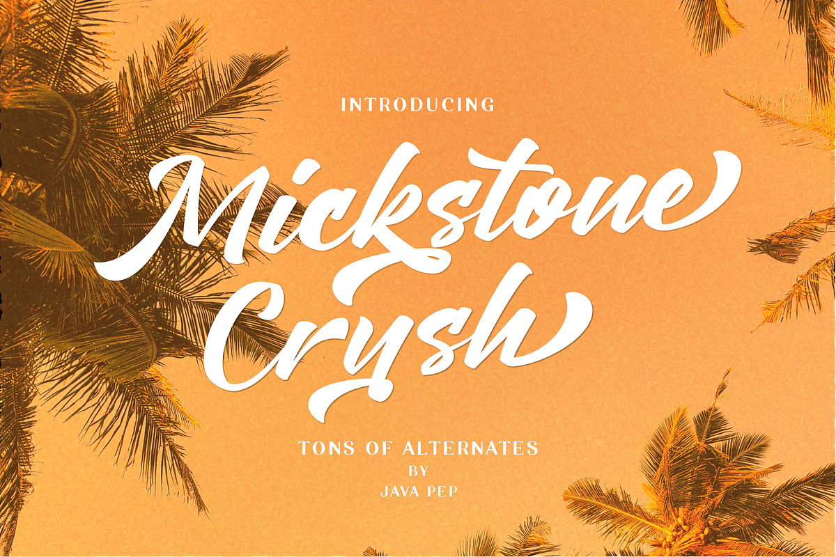 Mickstone Crush / tons of alternates, a Script Font by Java pep (Photo 1 of 11)