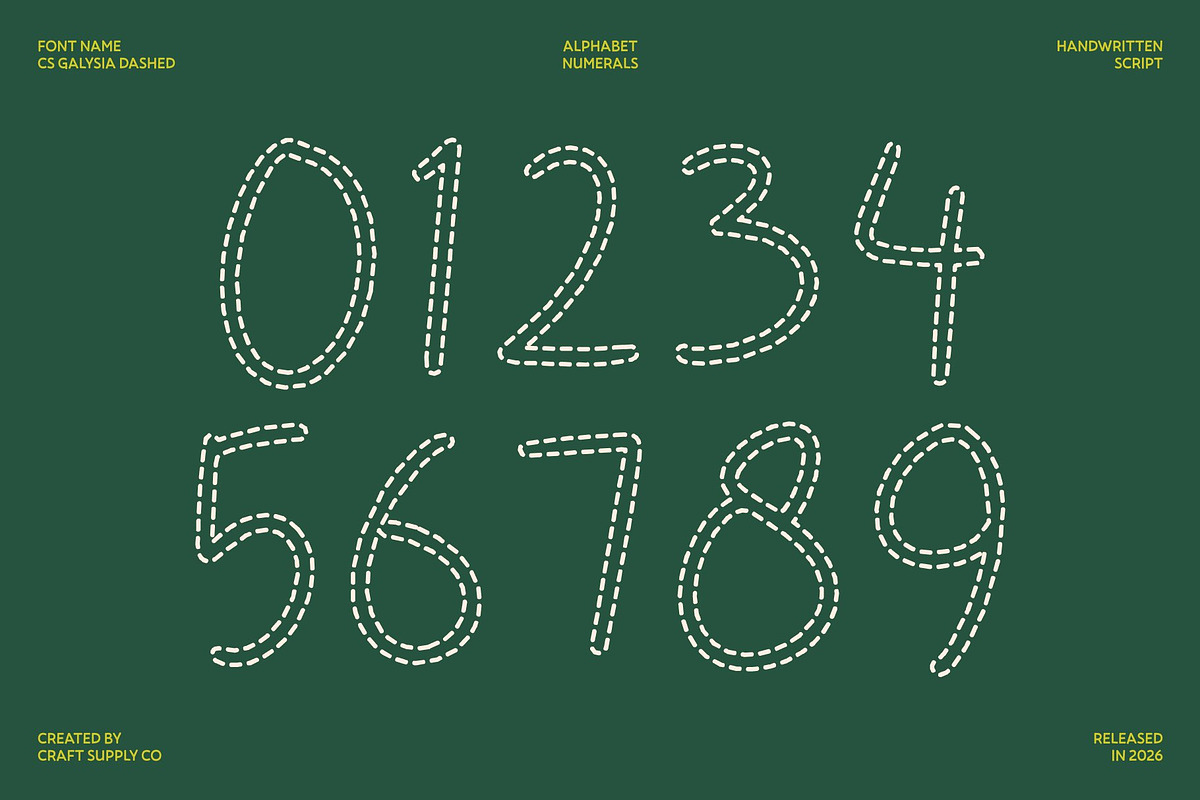 CS Galysia Dashed, a Script Font by Craft Supply Co. (Photo 6 of 8)