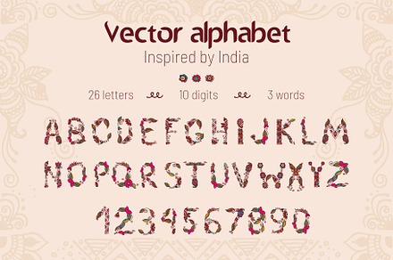 Vector Alphabet Inspired by India