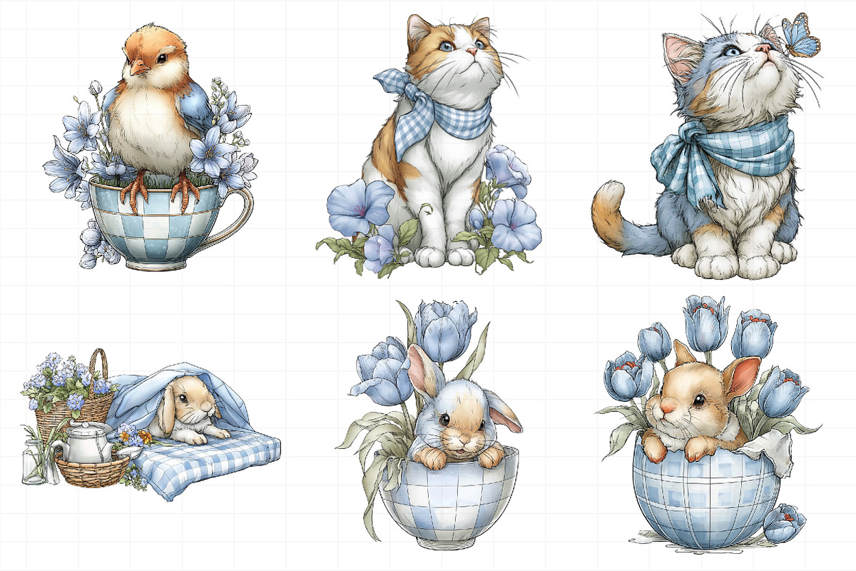 Whimsical Spring Gingham Clipart, an Illustration by Daily.Designs (Photo 7 of 8)