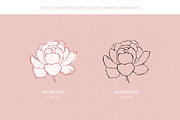 Peony - Line Art Flower, a Pattern Graphic by simpleblues (Thumbnail 8 of 8)