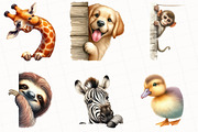 Quirky Animals Peeking Around Corner, an Illustration by OK Design (Thumbnail 4 of 5)