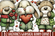 Valentine's Whimsical Bunny Clipart, an Illustration by designcity5 (Thumbnail 1 of 5)