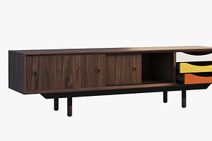 1955 TV Cabinet 3d Model