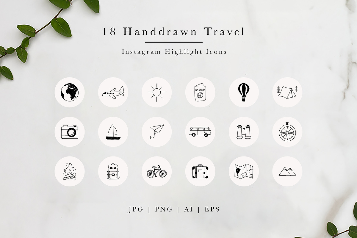 Travel Highlight Icons for Instagram, a Social Media Template by Irene Florentina Design (Photo 2 of 4)