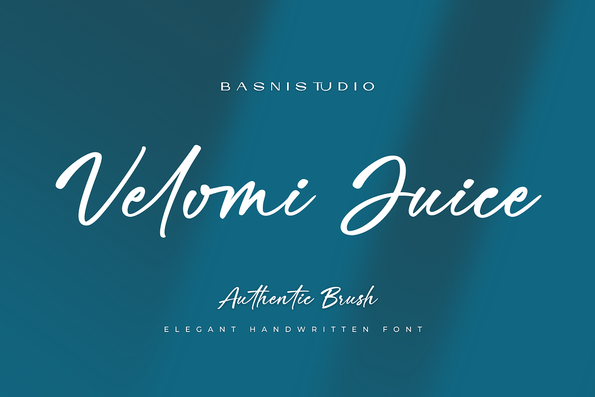 Velomi Juice– Elegant Handwritten, a Handwritten Font by Basnistudio (Photo 1 of 13)