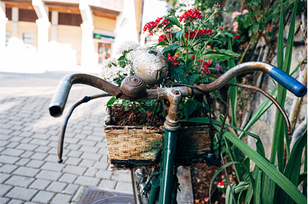 Detail of the handlebars of an old