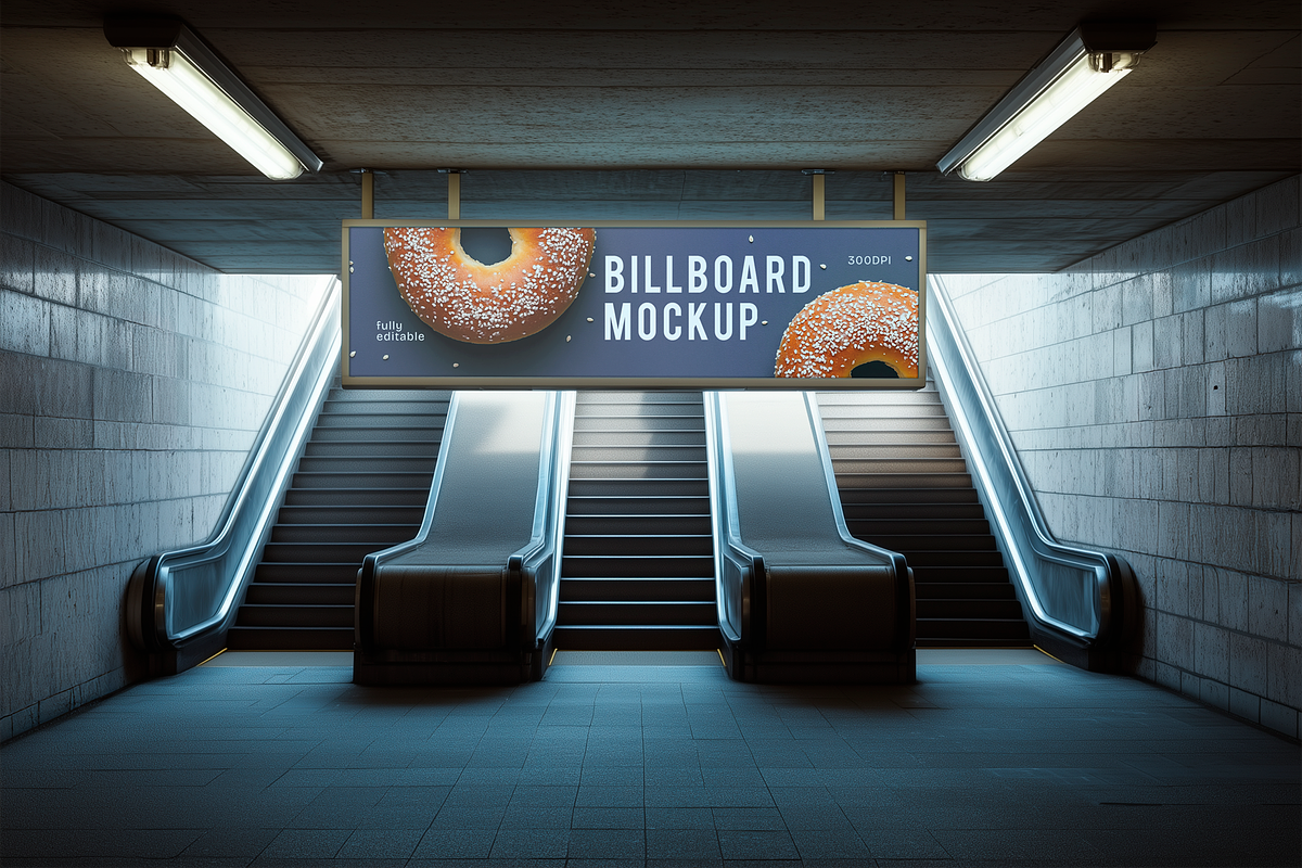 Subway Billboard Advertising Mockup, an Advertising Mockup by The Rose Project (Photo 1 of 4)