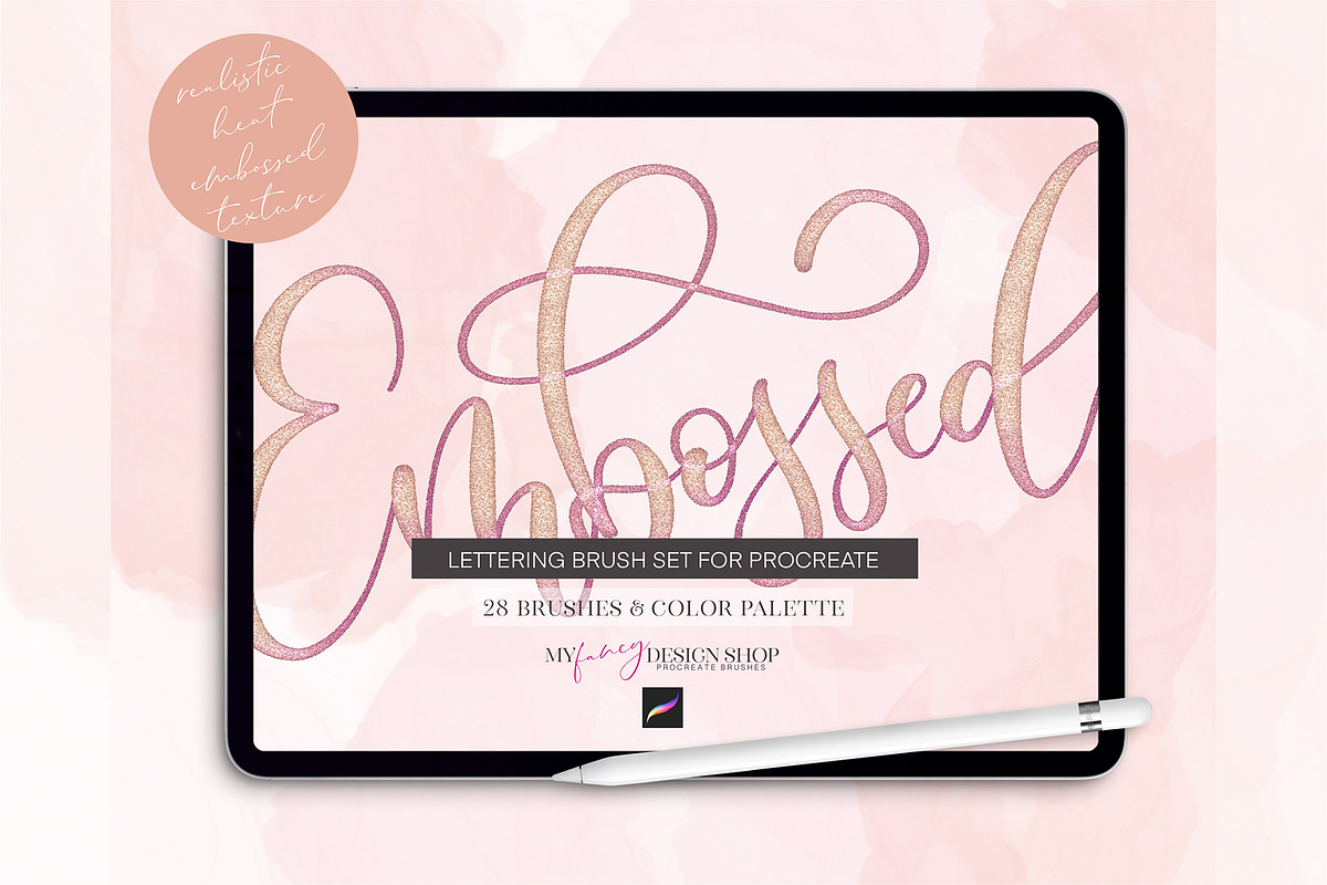 Embossed Texture Procreate Brushes, a Brush Add-On by My Fancy Design Shop (Photo 1 of 9)