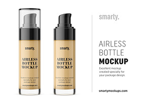 Short Glass Airless Bottle Mockup