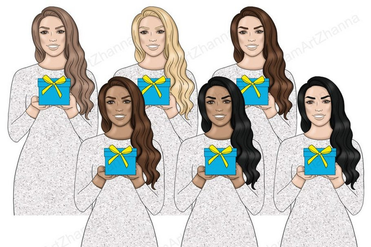 Hanukkah Girls Clipart, a Person Illustration by GlamArtZhanna (Photo 2 of 4)