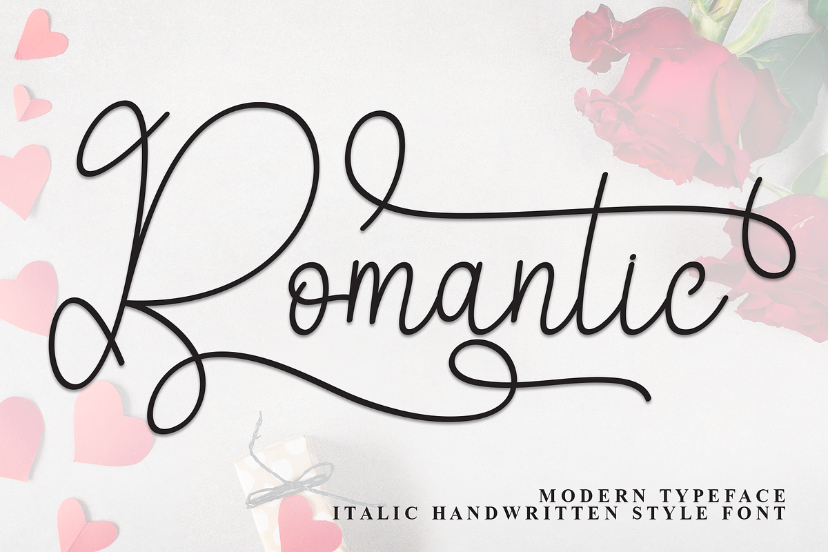 Romantic | Script Font, a Handwritten Font by Scratchones (Photo 1 of 8)