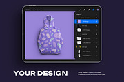 Mockup Oversize Hoodie For Procreate, a Hoody Mockup by Grow Design Craft Studio (Thumbnail 6 of 9)
