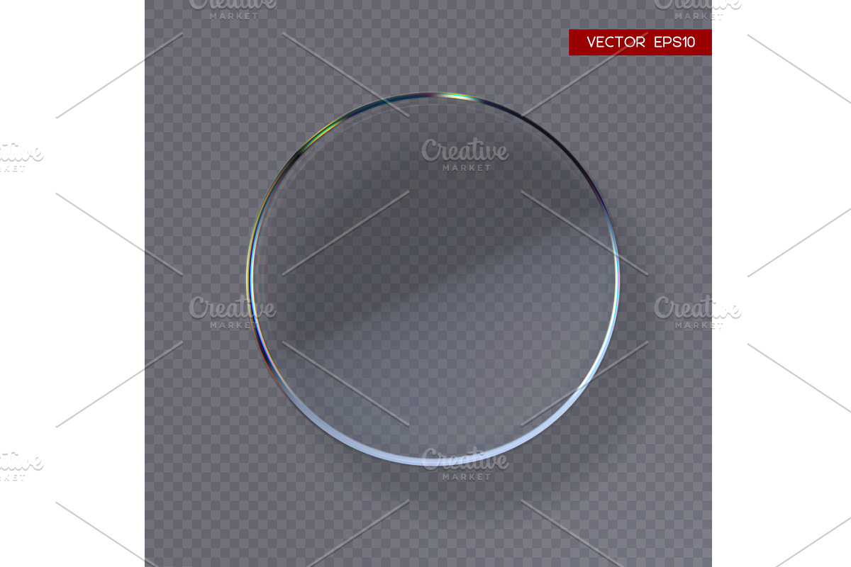 3d transparent glossy round disc, an Illustration by Liudmyla Matviiets