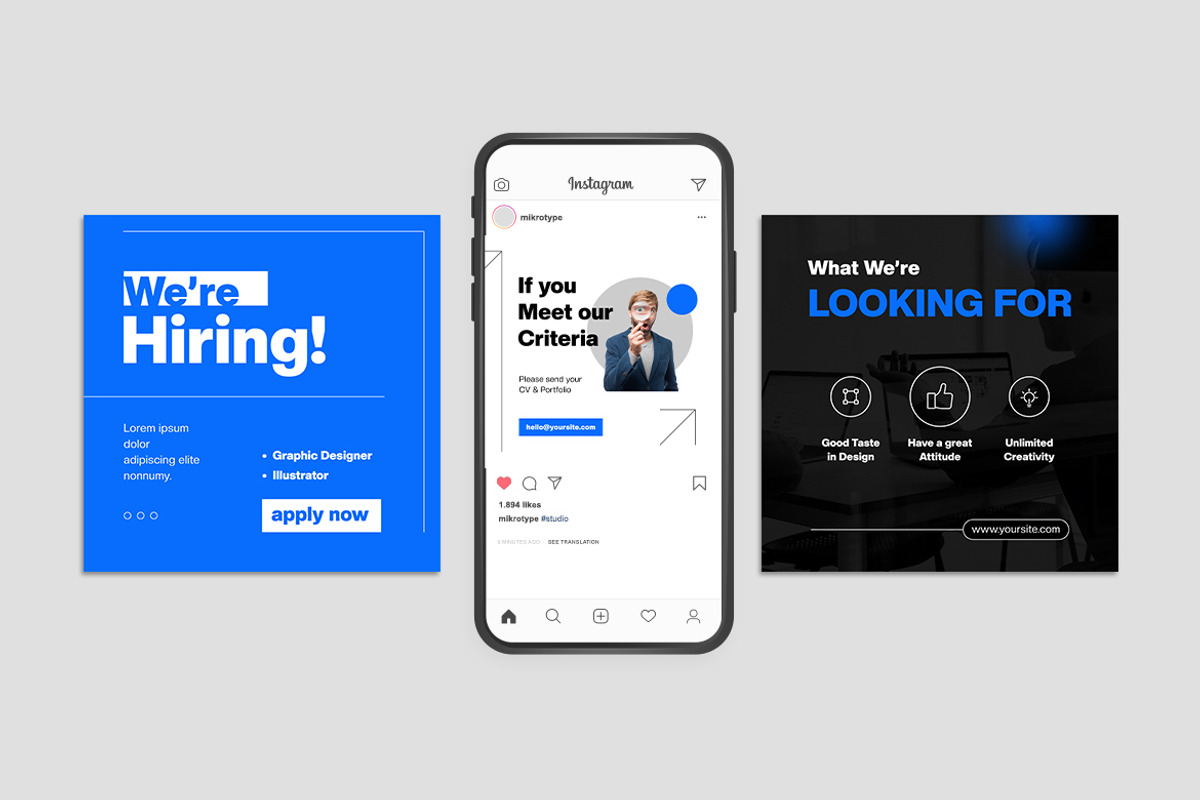 We Hiring Instagram Post, a Social Media Template by MikroType Std (Photo 4 of 4)