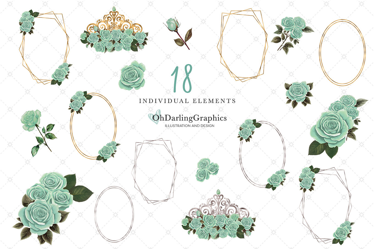 Sage Princess Dress Quinceaera, an Illustration by Oh Darling Graphics