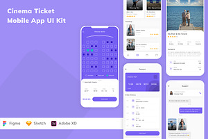 Cinema Ticket Mobile App UI Kit