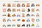 Watercolor Animal Romance Clipart, an Animal Illustration by Artnoy (Thumbnail 2 of 8)