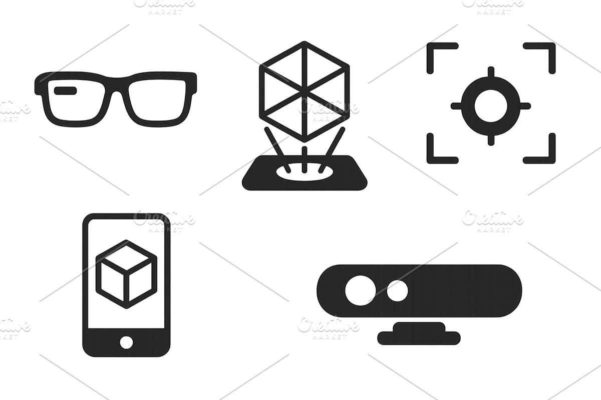 Virtual reality symbols depicting, a Technology Illustration by ZinetroN