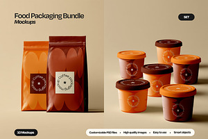 Food Packaging Mockup Bundle, a Cups & Container Mockup by Mego-studio