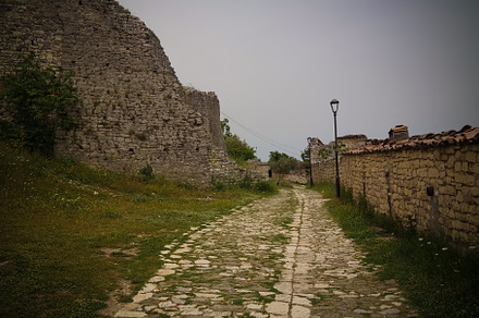 Exterior view to ruined Xhamia e Kuqe aka Red Mosque at Berat fortress, Berat,, an Architecture Photo by Wild, Wild World