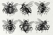 Honeycomb Bee SVG Graphics, a Decorative Illustration by DENIDigitalArtSudio (Thumbnail 2 of 6)