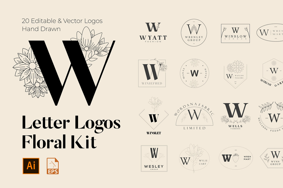 520 A to Z Floral Logos Bundle, a Branding & Logo Template by AN Productions (Photo 188 of 223)