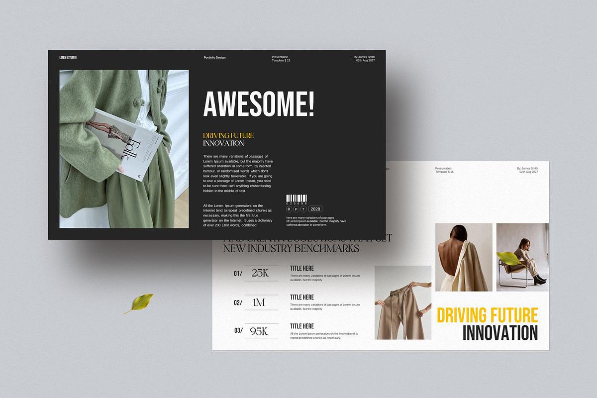 Portfolio Presentation Template, a Presentation Template by Slide_Genius1 (Photo 2 of 9)