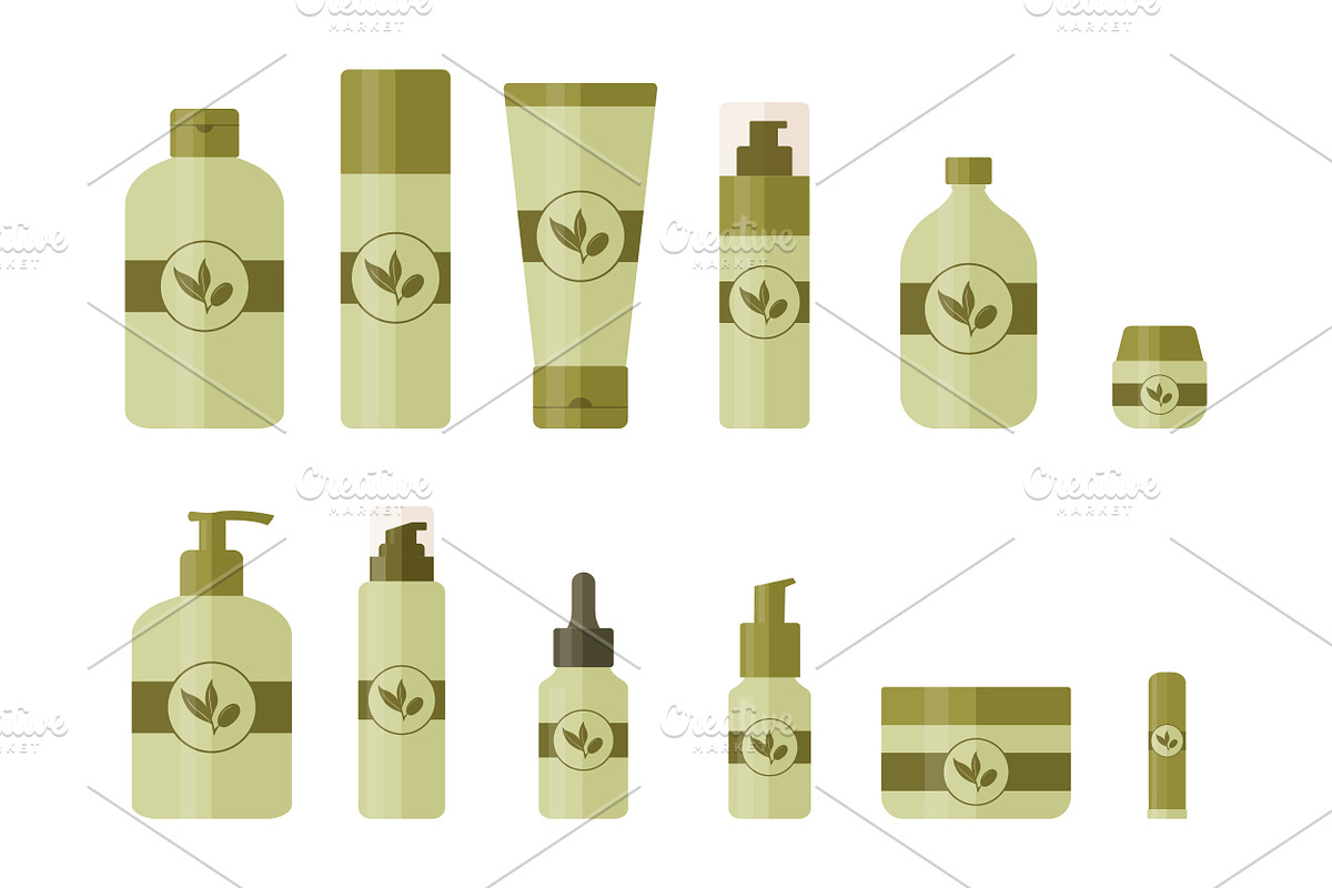 Olive Emblem Cosmetic Products Desig, a Healthcare Illustration by PsychocheArt (Photo 1 of 3)