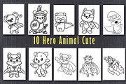 Hero Animal Coloring Page, an Illustration by Eka Design (Thumbnail 2 of 2)