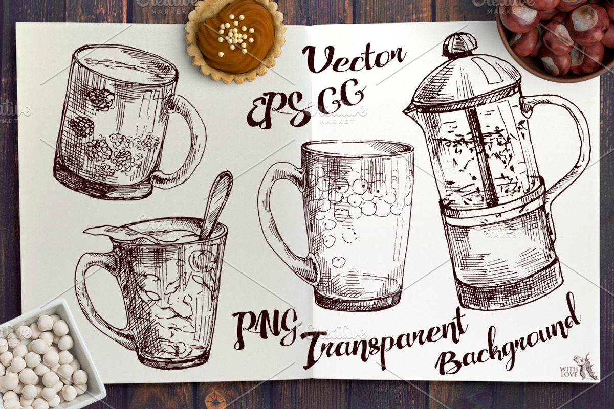Autumn Beverage Ink Sketches, a Food Illustration by Fluffy Unicorn (Photo 4 of 6)