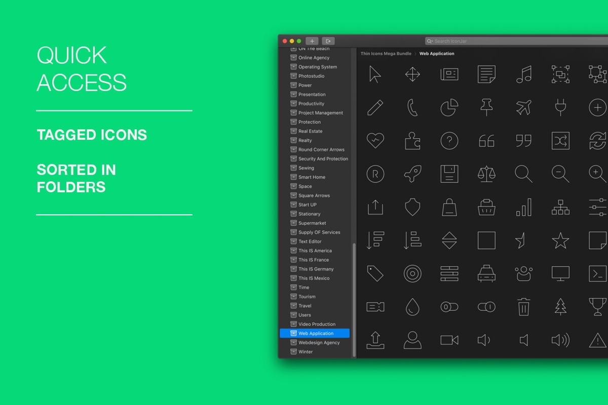 Thin Icons Mega Bundle 3000+, an Icon by IconUncle (Photo 7 of 7)