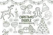 Christmas Doodle Clipart Bundle, an Illustration by TatiMockup (Thumbnail 1 of 6)