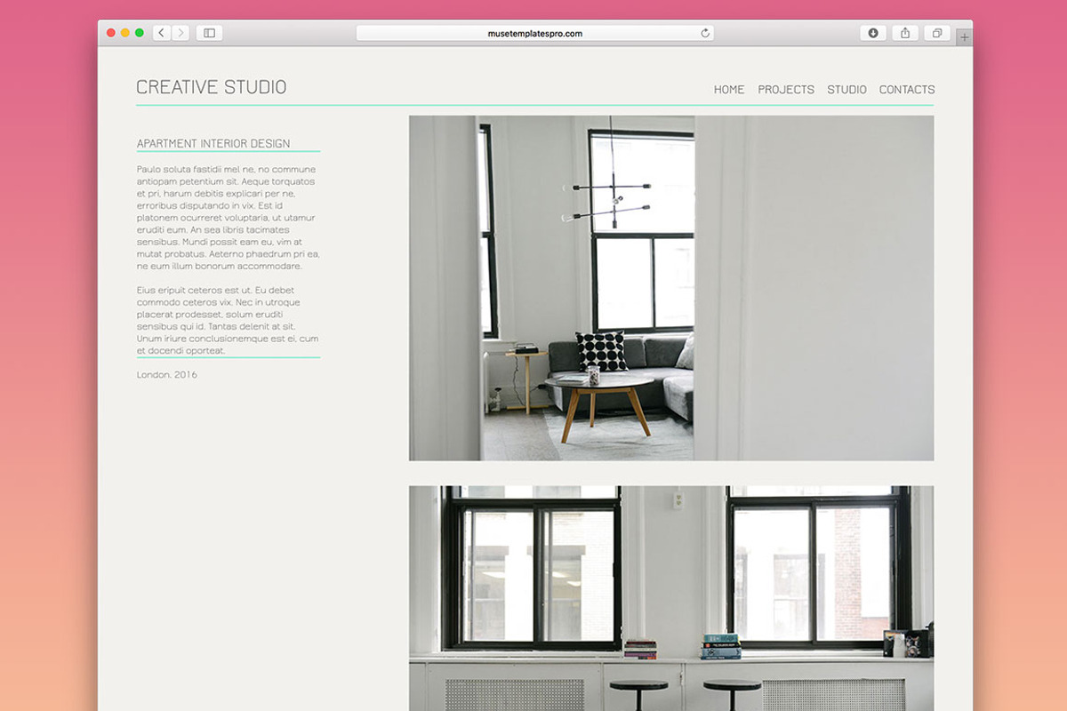 Minimal Studio Adobe Muse Template, a Websites & App Template by MuseTemplatesPro (Photo 4 of 4)
