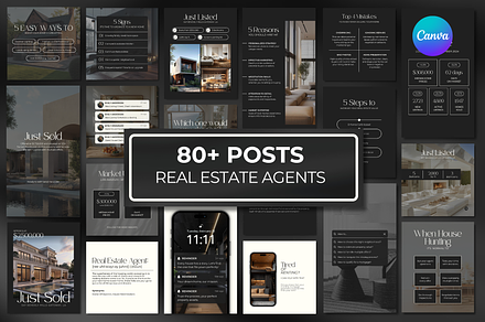 Real Estate Instagram Posts, a Social Media Template by Gilla Templates