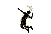 60 Badminton Player Smash Silhouette, a Person Illustration by Amazin_art (Thumbnail 25 of 26)