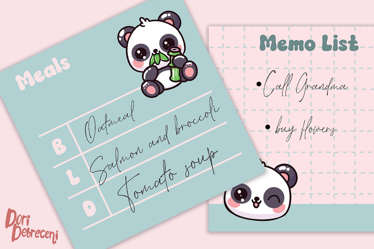 Panda Themed Printable Memo Notepad, a Graphic by Dori Debreceni draws (Photo 2 of 2)