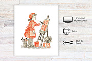 Watercolor Thanksgiving Girl Clipart, an Illustration by Canvas Craft (Thumbnail 7 of 7)