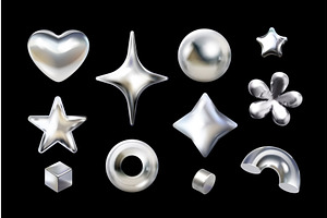 Chrome inflated figures. 3d silver, an Object Illustration by Stock-Smart-Start